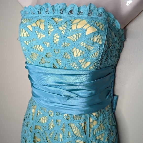 Betsey JOHNSON Battenburg lace strapless dress 6 small - Picture 4 of 15